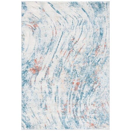 Safavieh 4 x 6 ft. Tulum Power Loomed Rectangle Area Rug Ivory & Dark Blue TUL236A-4